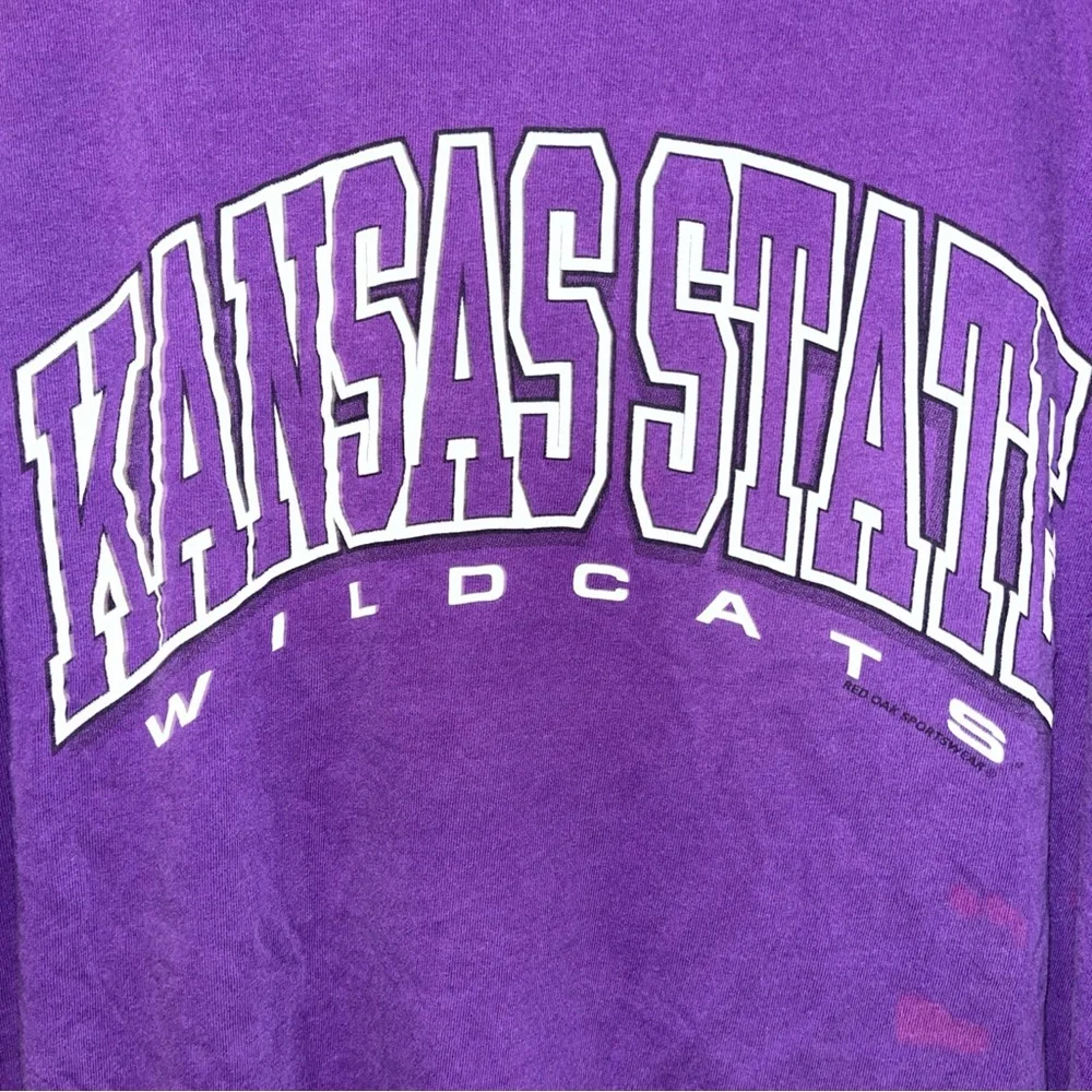 Kansas State Wildcats Vintage 90s DISTRESSED Shirt L Red Oak tag NCAA College